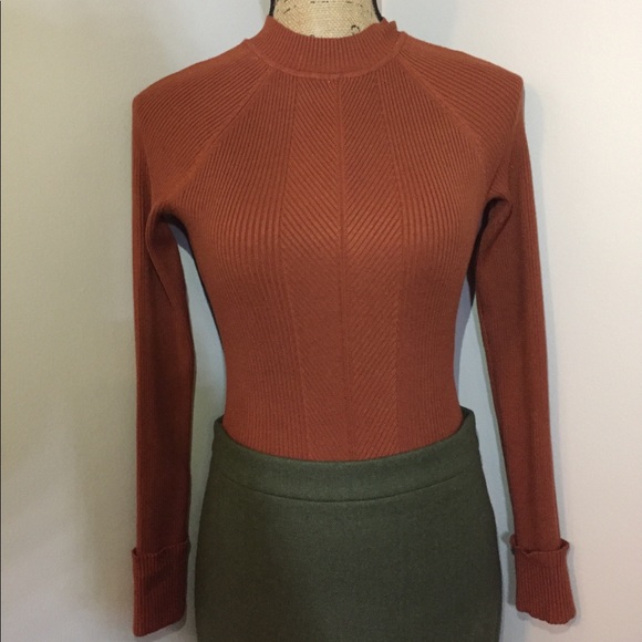 full circle trends Sweaters - Full Circle Trends Brick Ribbed Turtleneck Sweater